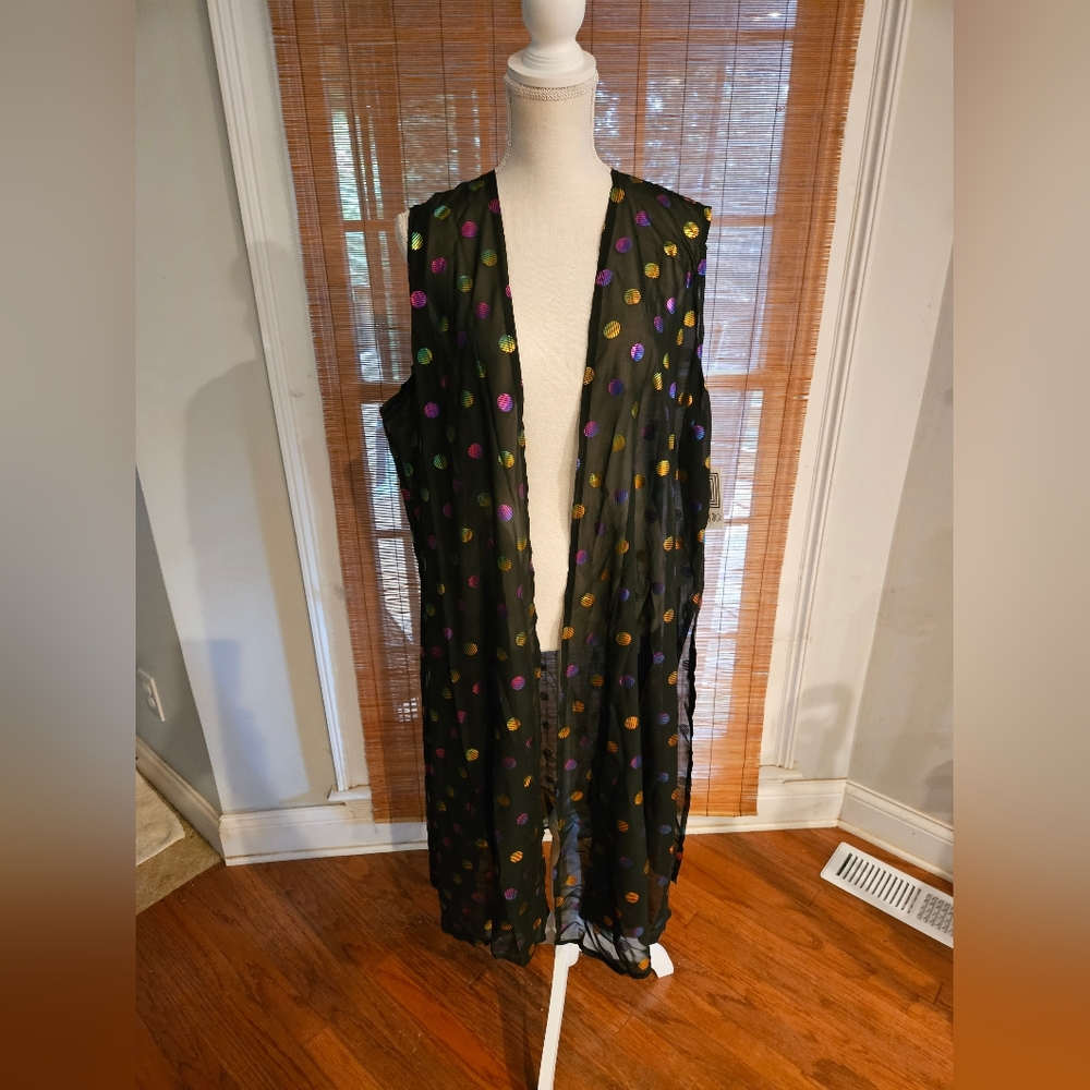 💕 LulaRoe Polka-dot Print Joy Vest Size XL